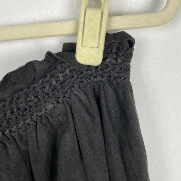 Scotch & Soda Super Soft Goat Suede Mini Skirt Black Pockets Women Size 6 Small - Picture 6 of 8